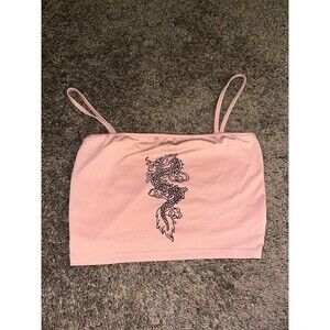 Pink dragon cropped top
